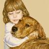 Lyrrian Portraits | Teddi Hug 2010
Colored pencil portrait of a child hugging a golden retriever
